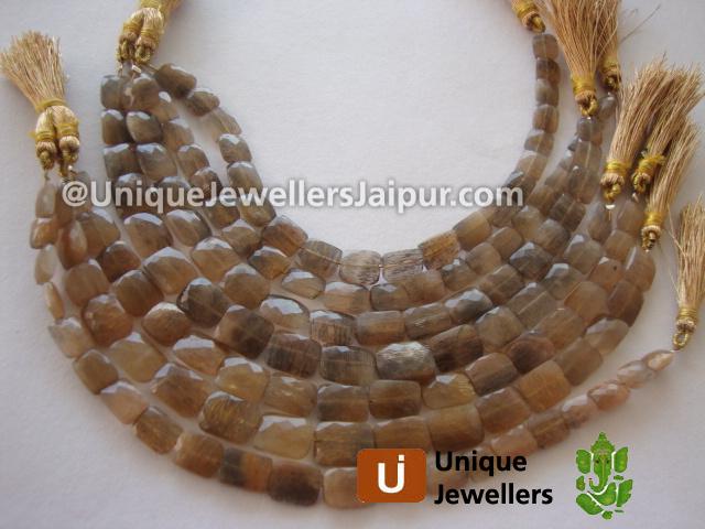 Golden Feldsphar Faceted Chicklet Beads